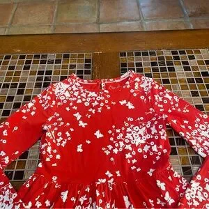 Girl's Mini Boden Print Twirly Jersey Dress, Size 7-8y - Red